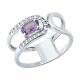 Серебряное кольцо SOKOLOV 92014836 с фианитом и аметистом
