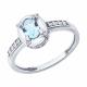 Серебряное кольцо SOKOLOV 92014853 с топазом и фианитом