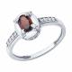 Серебряное кольцо SOKOLOV 92014856 с фианитом и гранатом