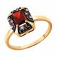 Кольцо из золочёного серебра SOKOLOV 92014867 с фианитом, гранатом и рубиновым корундом