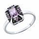 Серебряное кольцо SOKOLOV 92014868 с фианитом и аметистом