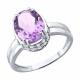 Серебряное кольцо SOKOLOV 92014873 с фианитом и аметистом