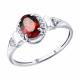 Серебряное кольцо SOKOLOV 92014884 с фианитом и гранатом