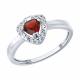 Серебряное кольцо SOKOLOV 92014885 с фианитом и гранатом