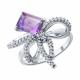 Серебряное кольцо SOKOLOV 92014899 с фианитом и аметистом