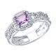 Серебряное кольцо SOKOLOV 92014928 с фианитом и аметистом