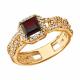 Кольцо из золочёного серебра SOKOLOV 92014929 с фианитом и гранатом