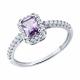 Серебряное кольцо SOKOLOV 92014936 с фианитом и аметистом