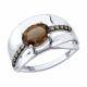 Серебряное кольцо SOKOLOV 92014944 с фианитом и раухтопазом