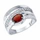 Серебряное кольцо SOKOLOV 92014963 с фианитом и гранатом