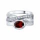 Серебряное кольцо SOKOLOV 92014963 с фианитом и гранатом