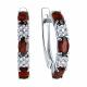 Серебряные серьги SOKOLOV 92021431-91 с фианитом и гранатом