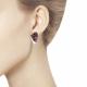 Серебряные серьги SOKOLOV 92021497 с фианитом, гранатом и сапфировым корундом