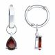Серебряные серьги-трансформеры Diamant с гранатом 92022545-91