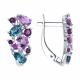 Серебряные серьги SOKOLOV 92022721-91 с фианитом, аметистом и Лондон топазом
