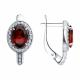 Серебряные серьги SOKOLOV 92022750-91 с фианитом и гранатом