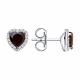 Серебряные серьги SOKOLOV 92022925-91 с фианитом и гранатом