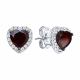 Серебряные серьги SOKOLOV 92022925-91 с фианитом и гранатом