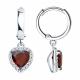 Серебряные серьги SOKOLOV 92022932-91 с фианитом и гранатом