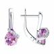 Серебряные серьги SOKOLOV 92022963-91 с фианитом и аметистом