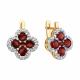 Серьги из золочёного серебра SOKOLOV 92023125 с фианитом и гранатом