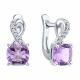 Серебряные серьги SOKOLOV 92023147 с фианитом и аметистом