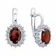 Серебряные серьги SOKOLOV 92023181 с фианитом и гранатом