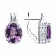 Серебряные серьги SOKOLOV 92023263 с фианитом и аметистом