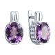 Серебряные серьги SOKOLOV 92023263 с фианитом и аметистом