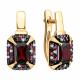 Серьги из золочёного серебра SOKOLOV 92023280 с фианитом, гранатом и рубиновым корундом