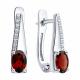 Серебряные серьги SOKOLOV 92023283 с фианитом и гранатом