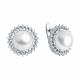 Серебряные серьги SOKOLOV 92025260-91 с фианитом и жемчугом