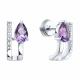 Серебряные серьги SOKOLOV 92025325 с фианитом и аметистом