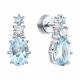 Серебряные серьги SOKOLOV 92025328 с топазом и фианитом