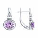 Серебряные серьги SOKOLOV 92025331 с фианитом и аметистом