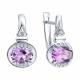 Серебряные серьги SOKOLOV 92025331 с фианитом и аметистом