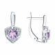 Серебряные серьги SOKOLOV 92025336 с фианитом и аметистом