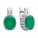 Серебряные серьги SOKOLOV 92025338 с фианитом и агатом