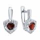 Серебряные серьги SOKOLOV 92025339 с фианитом и гранатом