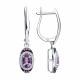 Серебряные серьги SOKOLOV 92025345 с фианитом и аметистом