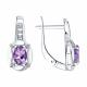 Серебряные серьги SOKOLOV 92025357 с фианитом и аметистом