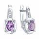 Серебряные серьги SOKOLOV 92025357 с фианитом и аметистом