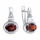 Серебряные серьги SOKOLOV 92025366 с фианитом и гранатом