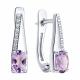 Серебряные серьги SOKOLOV 92025369 с фианитом и аметистом