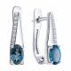 Серебряные серьги SOKOLOV 92025373 с фианитом и Лондон топазом