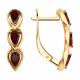 Серьги из золочёного серебра SOKOLOV 92025386 с гранатом