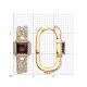 Серьги из золочёного серебра SOKOLOV 92025397 с фианитом и гранатом
