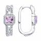 Серебряные серьги SOKOLOV 92025398 с фианитом и аметистом