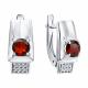 Серебряные серьги SOKOLOV 92025410 с фианитом и гранатом