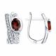 Серебряные серьги SOKOLOV 92025426 с фианитом и гранатом